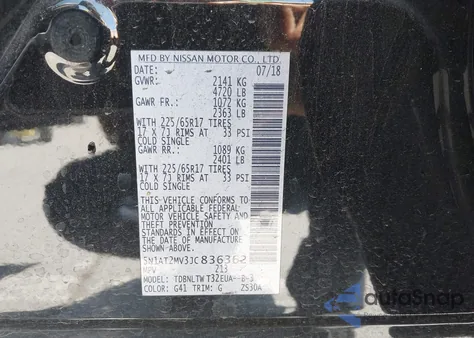 2018 Nissan Rogue Sv z USA, uszkodzony, nr VIN 5N1AT2MV3JC836362